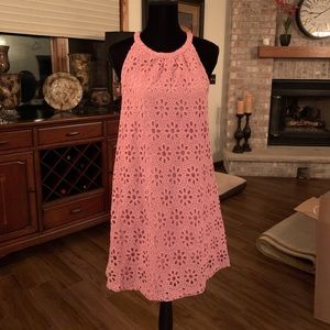 Jack by BB Dakota pink flower cutout dress.